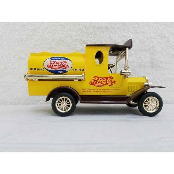 Golden Wheels 20886-002 Diecast Pepsi-Cola Yellow and Bown Coin Bank - Picture 6 of 10